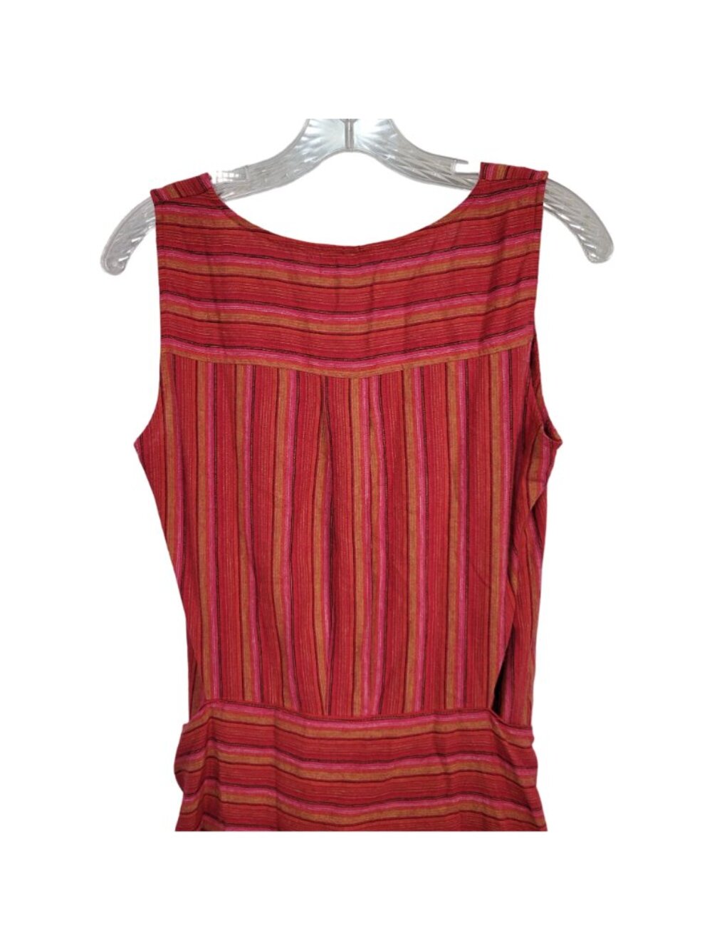Drew Size S Dress Desert Stripe Sarong Skirt Linen Rayon Sleeveless Pullover Red - Picture 15 of 16